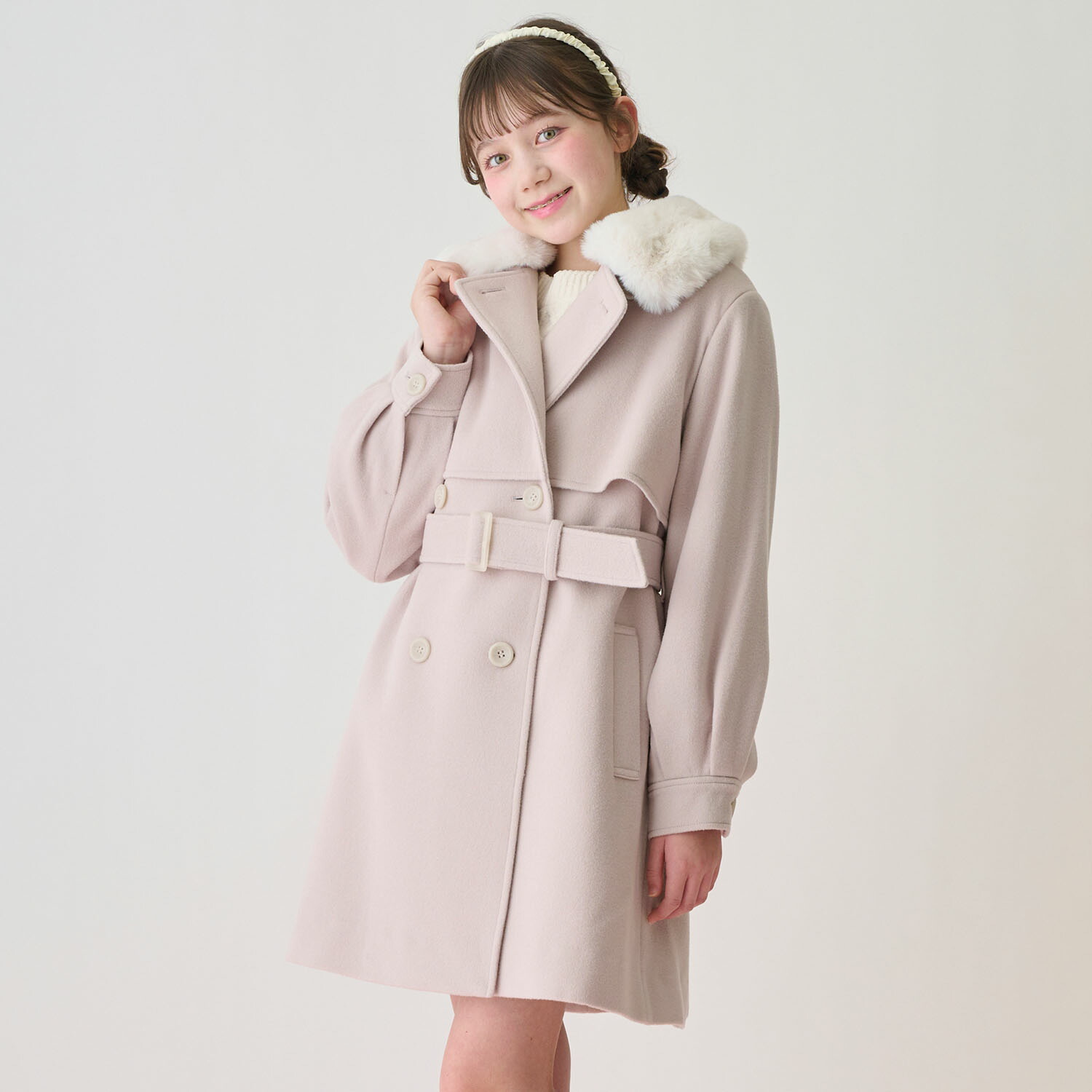 楽天市場】メゾピアノ(mezzo piano)リボンカラー ウールコート