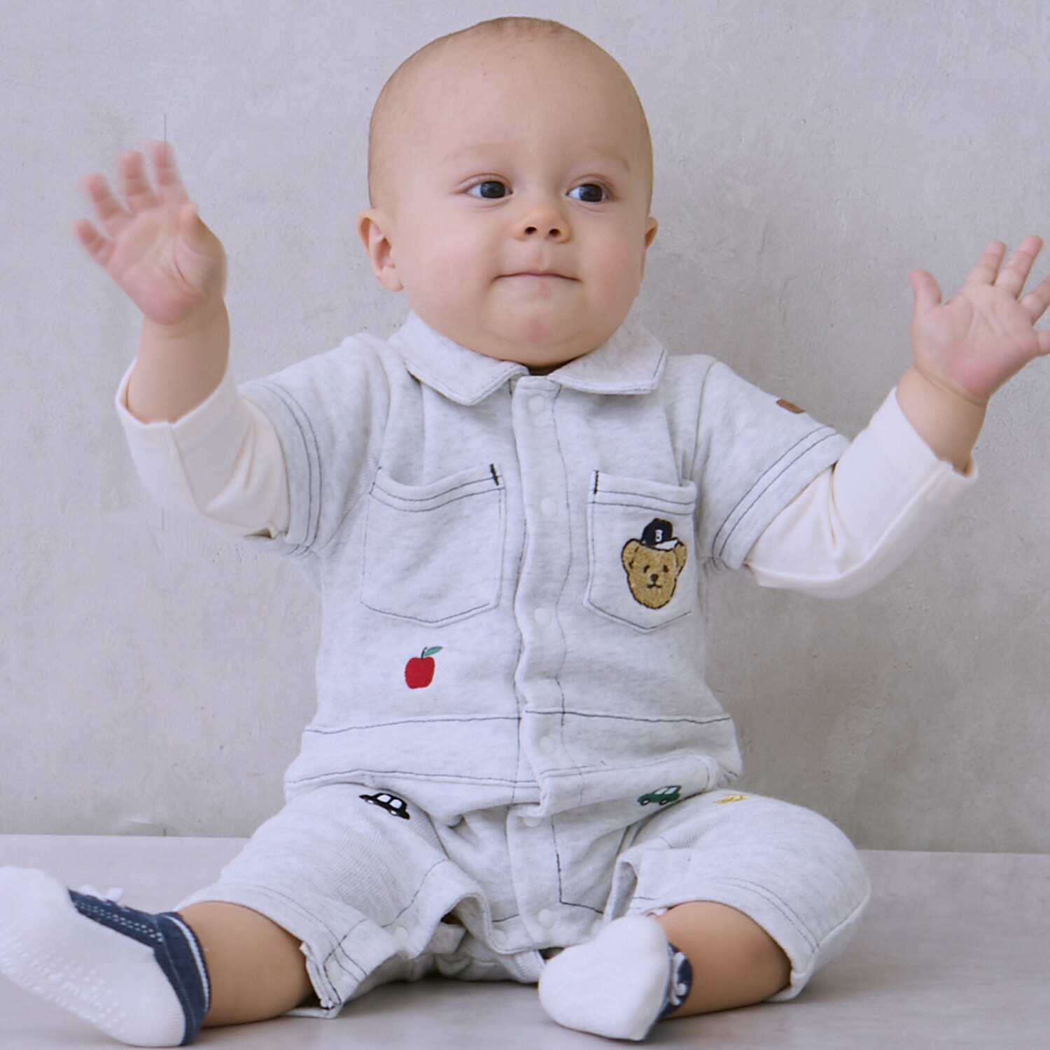 楽天市場】プティマイン(petit main)車アップリケカバーオール