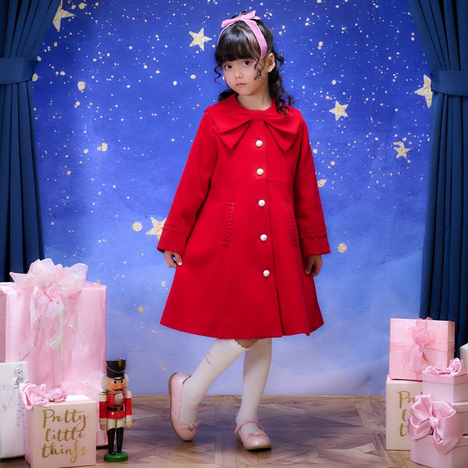 メゾピアノ(mezzo piano)シュロの葉色つや 羊毛厚地の外套