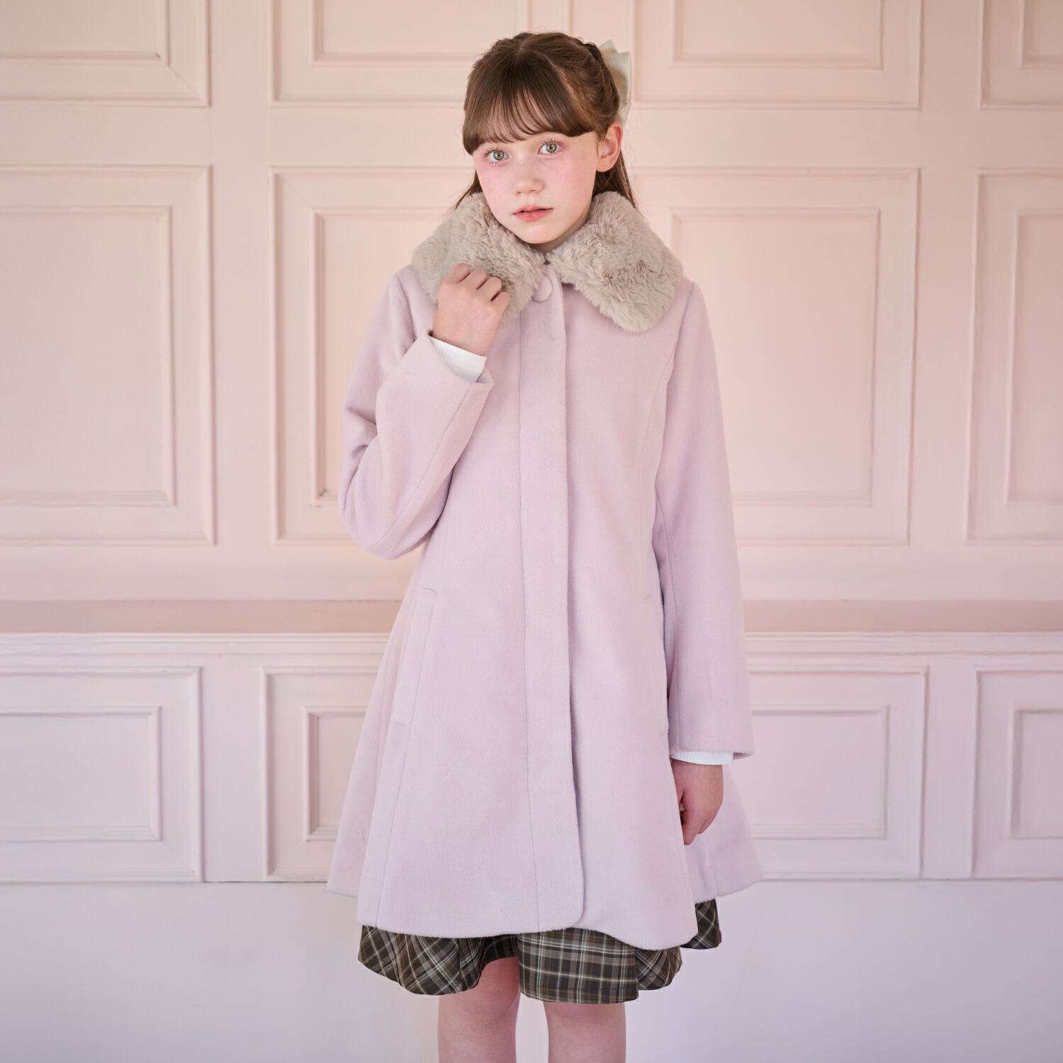 楽天市場】メゾピアノ(mezzo piano)リボンカラー ウールコート