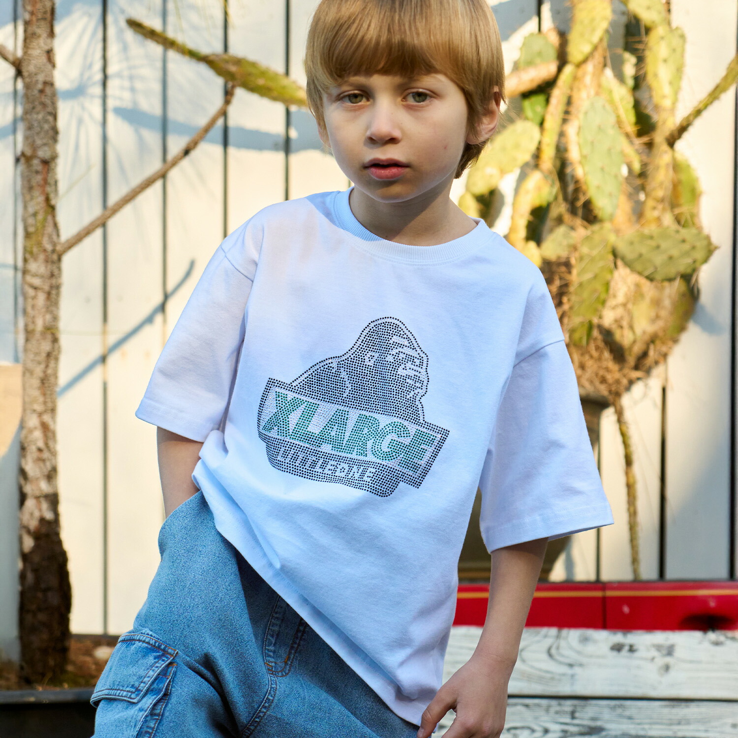 エクストララージ　キッズ(XLARGE KIDS) ラインストーンOG 半袖Tシャツ