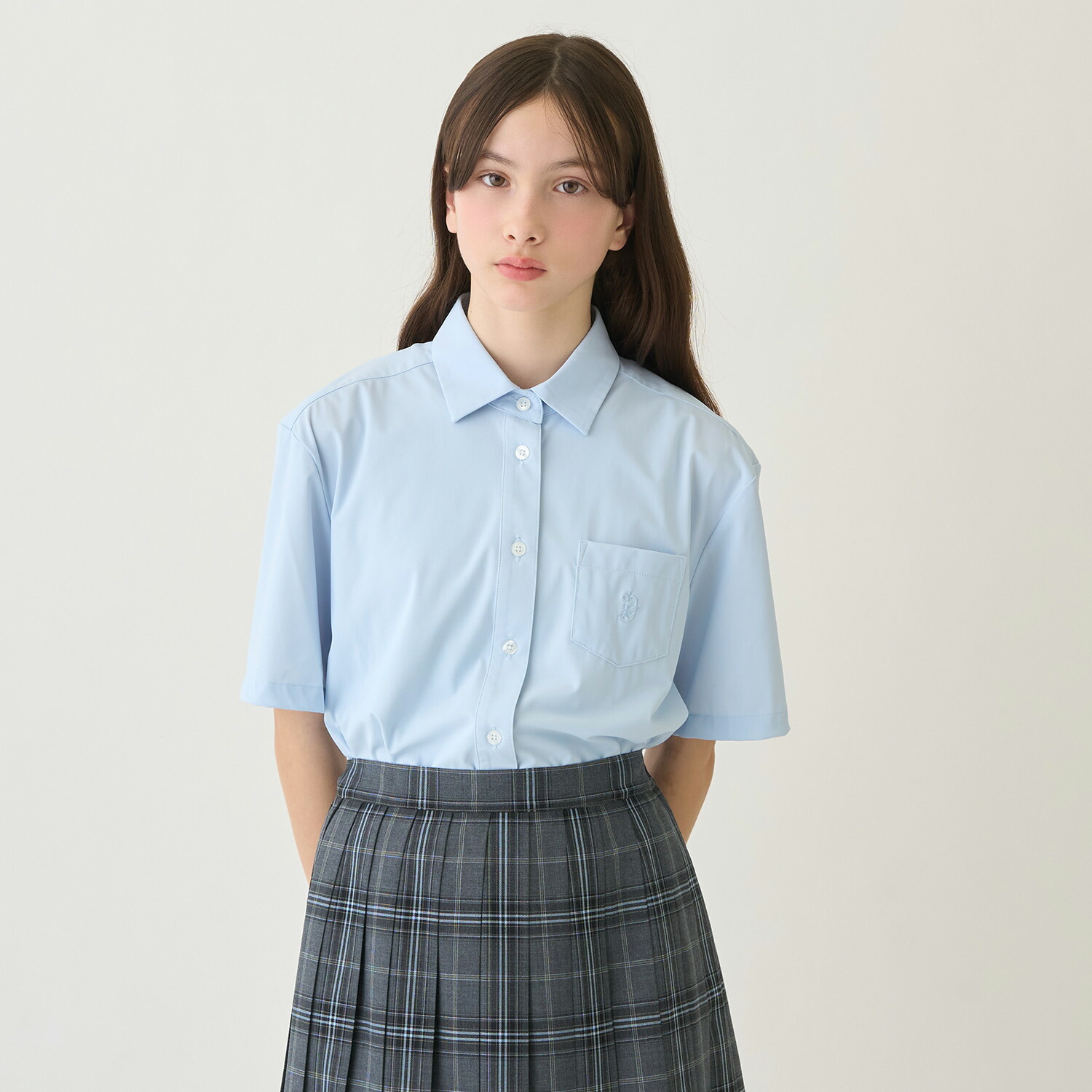 ポンポネットジュニア(pom ponette junior)【UVカット】角衿半袖カットソーシャツ｜NARUMIYA ONLINE（ナルミヤ）