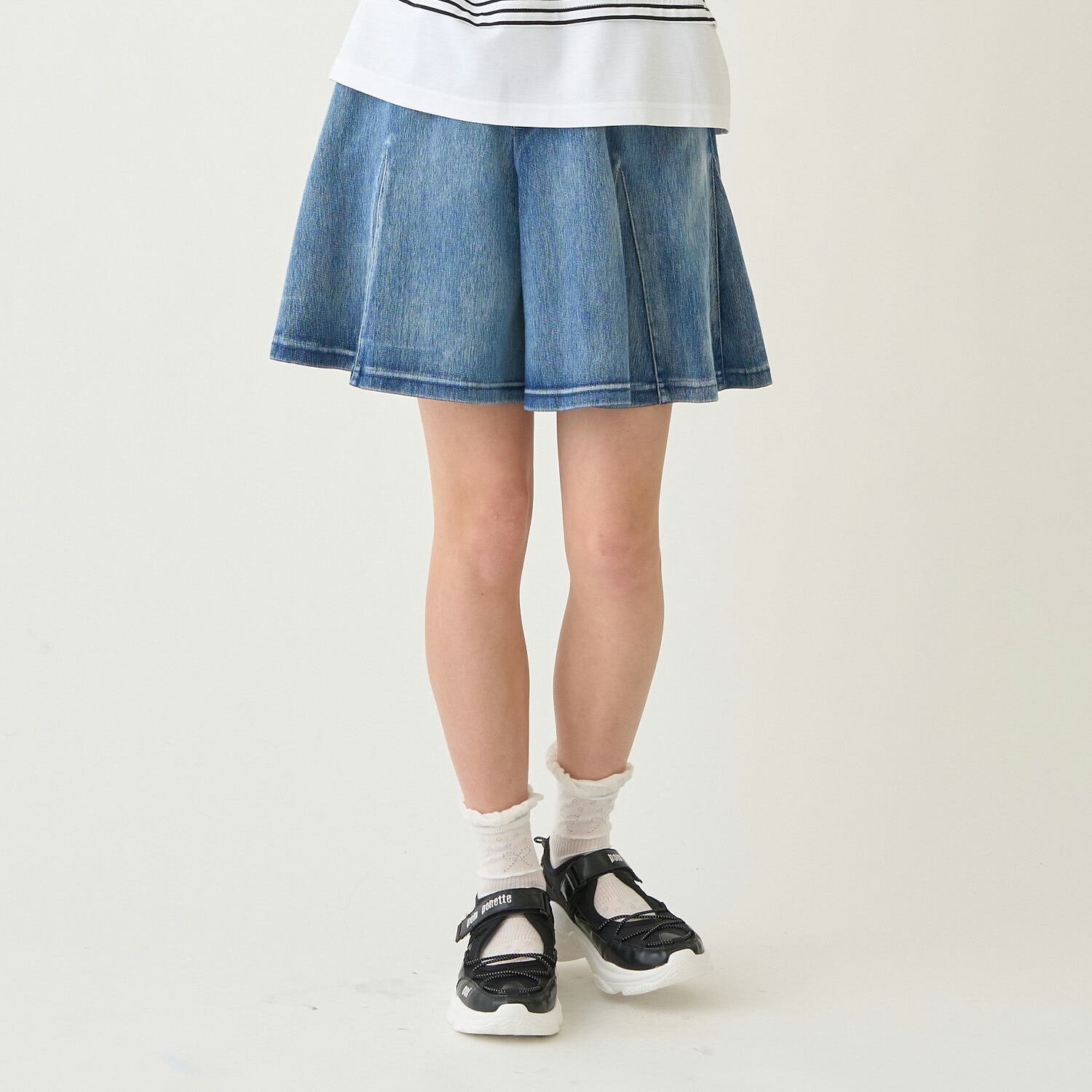 ポンポネットジュニア(pom ponette junior)カットソーデニムマーメイドキュロットパンツ