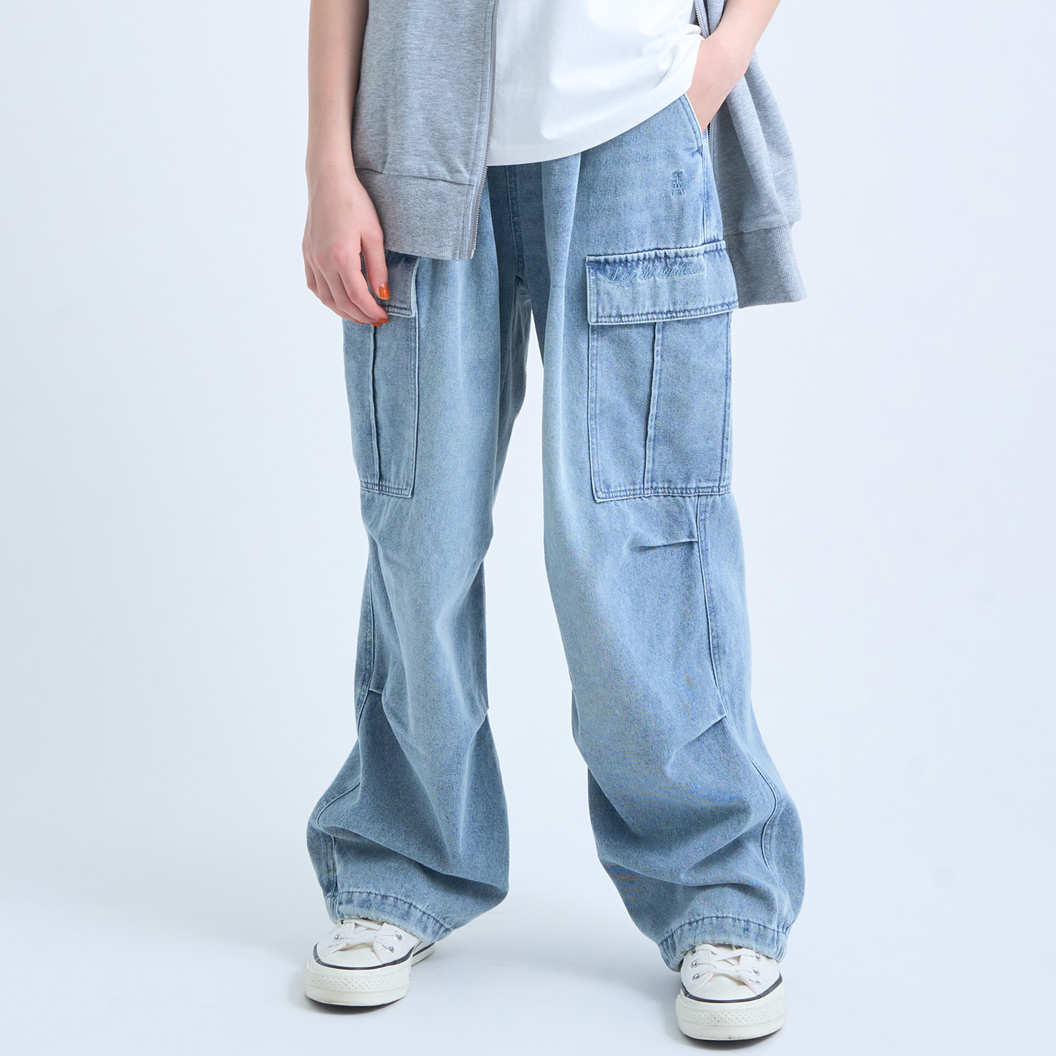ポンポネットジュニア(pom ponette junior)【130cmあり】デニムカーゴパンツ｜NARUMIYA ONLINE（ナルミヤ） 8,146円