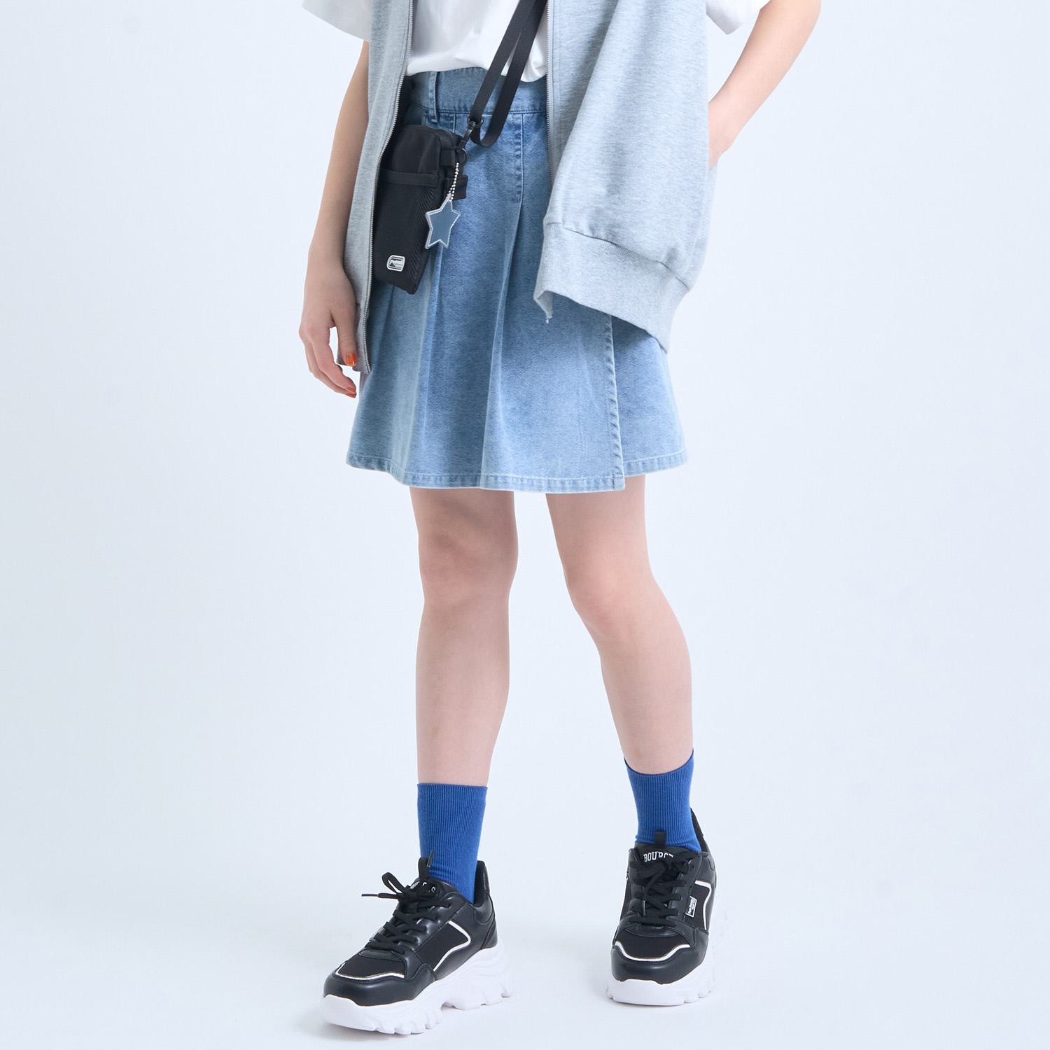 ポンポネットジュニア(pom ponette junior)【130珊あり】【当たること冷感】ラップデニムキュロット