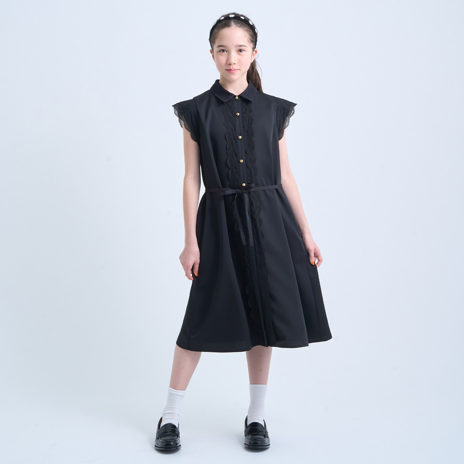 ポンポネットジュニア(pom ponette junior)ジョーゼットレースワンピース