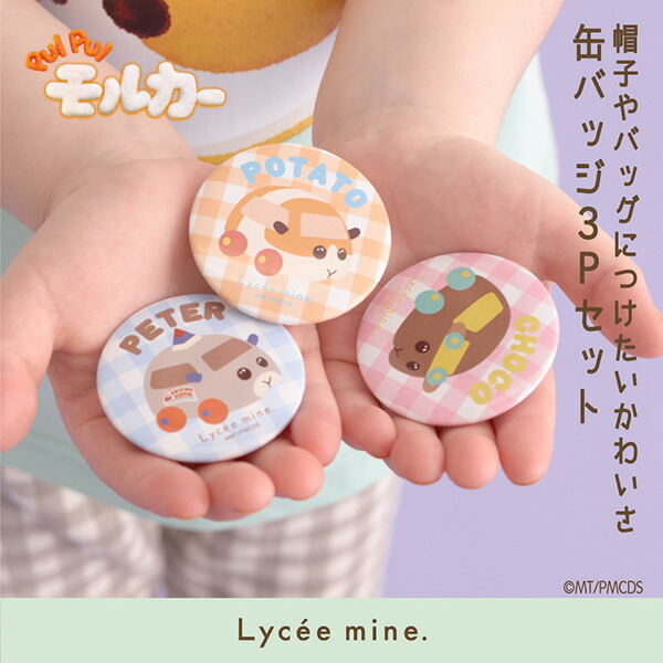 リセマイン(Lycee mine)【PUI PUI モルカー】缶バッジ3Pセット画像