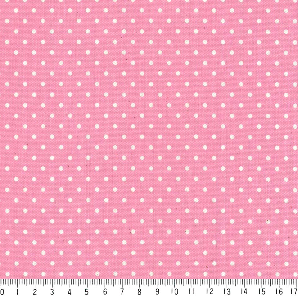 年末のプロモーション 水玉 ドット 2 5ミリ ネガ 49 38 ローズピンク ピンドット 小 白抜き ピンク 桜色 かわいい 女の子 10cm単位 やや厚手 生成りオックス生地 綿100 110cm 布 クッション エプロン バッグ ハンドメイド 付属 用途 カルトナージュ 入園入学 生地
