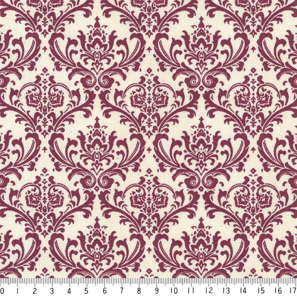 楽天市場】ダマスク柄 生地 7031-84 ダークボルドー 6cm ポジ モロッコ