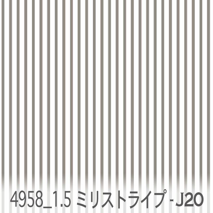 楽天市場】ストライプ生地 1.5ミリ 4958-j20 グレー 白抜きと生成色
