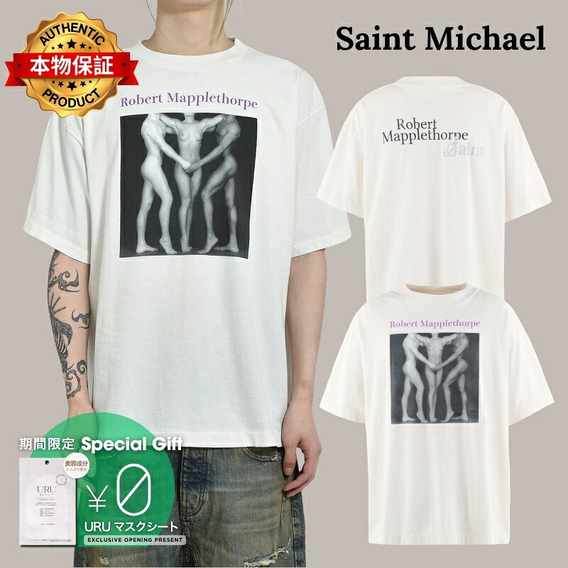 Saint Michael セントマイケル 【本物保証】Tシャツ、ストリートスタイル、メンズ MT_SS TEE/KEN&LYDIA&TYLER｜nate shop