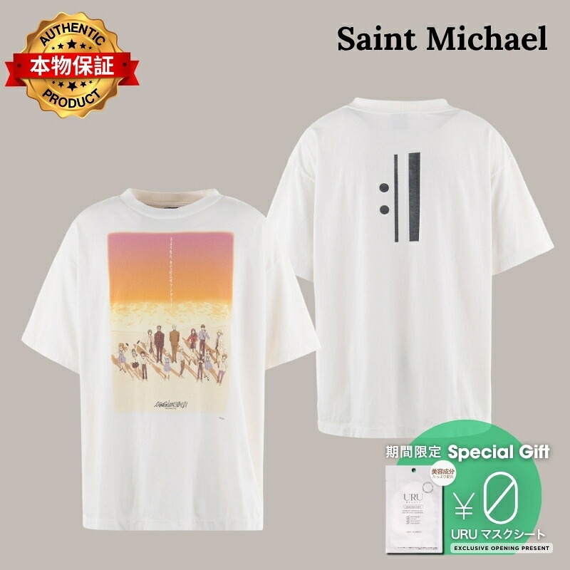 Saint Michael セントマイケル 【本物保証】Tシャツ、ストリートスタイル、メンズ EV_SS TEE/ORANGE|nate shop