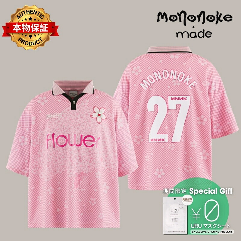 mononoke・made モノノケ・メイド 【本物保証】 Tシャツ、ストリートスタイル、メンズ SOCCER SHIRT/SAKURA/ / PNK｜nate shop 169,400円