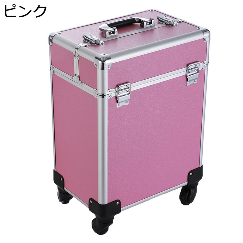 プロ用 メイクボックス 大容量 コスメボックス キャスター付き 引き出しトレー トロリーケース 仕切り 化粧箱 ABS アート用品収納 持ち運び簡単 ローリングメイクアップケース 出張 旅行用 贈り物|NatsuShop 店