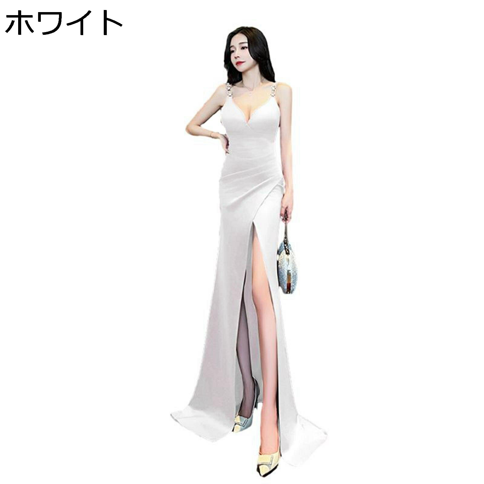 タイトドレス イブニングドレス 膝丈 カシュクール クラブドレス vネック きれい ロング丈 セクシー レディース 春夏 デコルテ ハイウエスト スリット 発表会 二次会 パーティ フェミニン