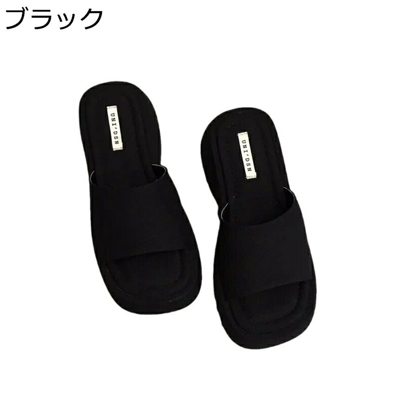 レディース ビーチサンダル ビーサン 厚底サンダル 夏靴 6cm身長UP プラットフォーム 歩きやすい 前開き 無地 シンプル 爽やか 柔らかい 女性 細見え カジュアル モデル 爽やか ブラック｜NatsuShop 店