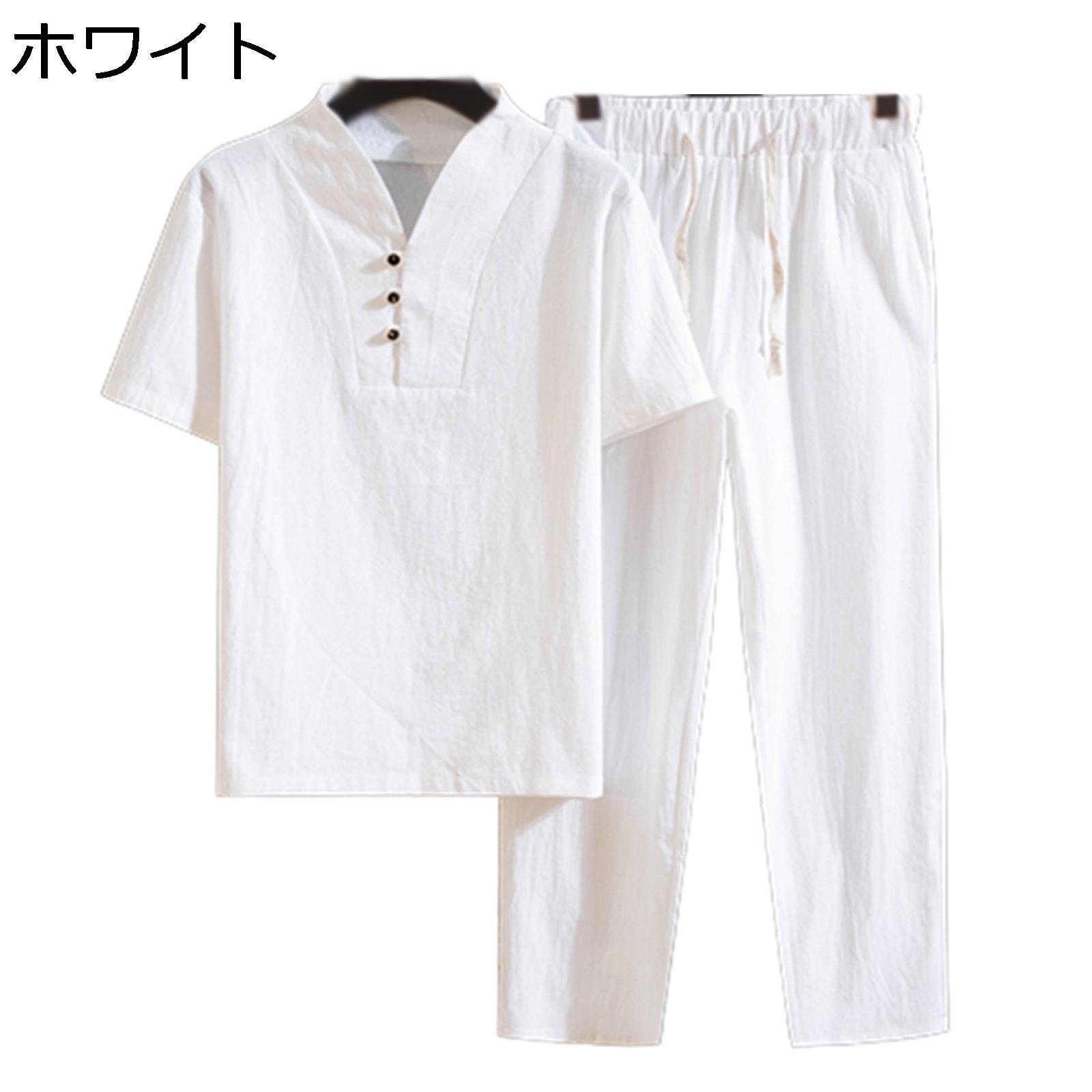 ｔシャツ メンズ 唐装 漢服 夏服 半袖 薄い 軽い 大きいサイズ 茶師服 禅 通気性 チャイナ風 上下セット カジュアル 無地 吸汗速乾 汗染み防止 調整紐 ズボン 武術シャツ スーポツ