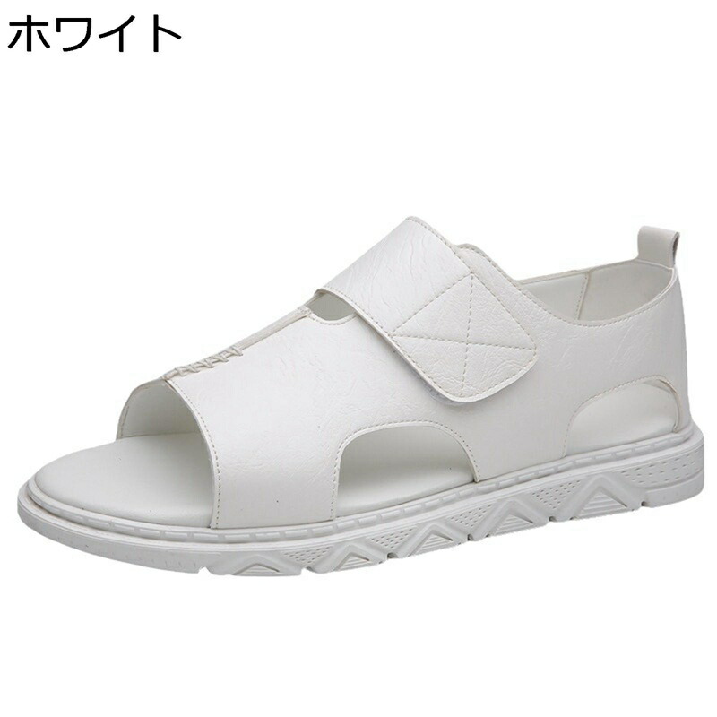 メンズ 革サンダル ファッションサンダル ベルクロ フラット 外履き シンプル 滑り止め スポーツサンダル 蒸れない 歩きやすい ドライバーズシューズ 夏 ビーチサンダル コンフォート