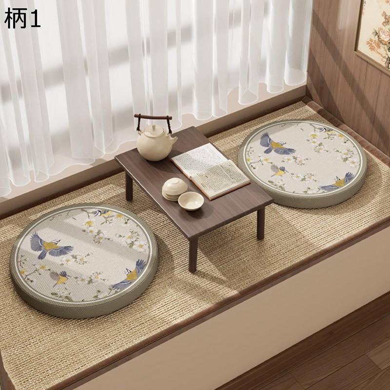 座布団 ざぶとん クッション 丸い 極厚5cm 円形 中華風 和風 和柄 和室 和式 畳用 椅子用 車用 低反発 洗える 滑り止め 食事 インテリア ギフト 多機能 自宅 通勤 通学 瞑想用 ヨガ