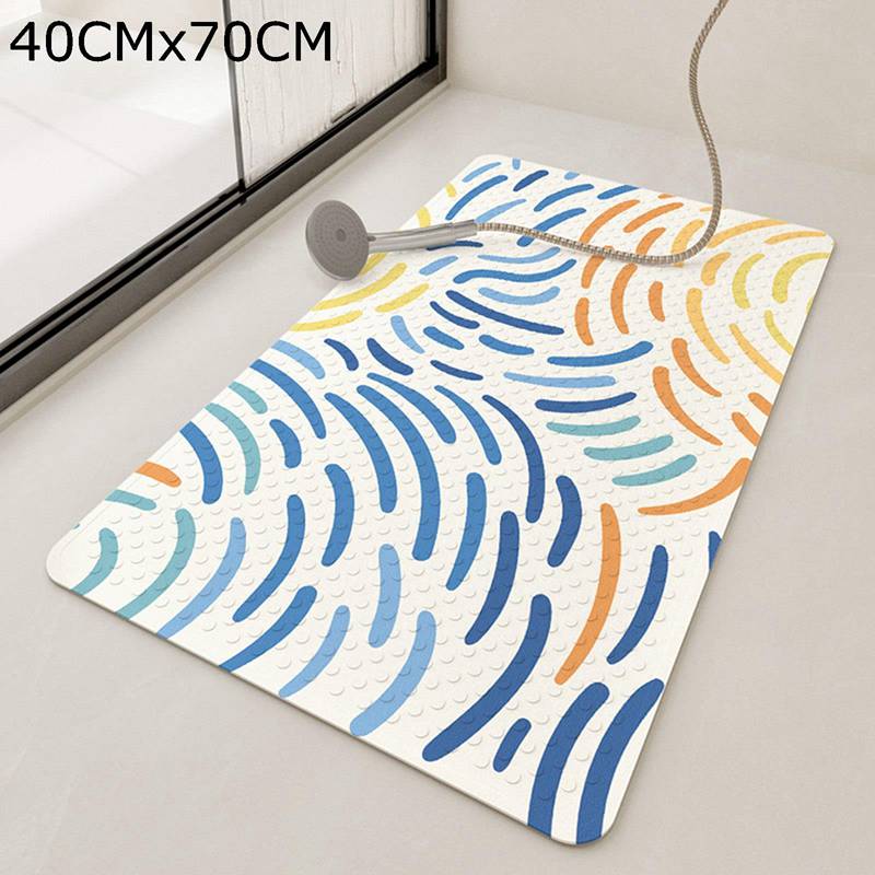 お風呂マット 浴室マット シャギー もこもこ 浴槽マット 足ふきマット バスマット モダン柄 カーペット 洗い場マット 滑りにくい 吸湿 丸洗い可能 新居 屋内 トイレ 洗面所 ソフトタッチ