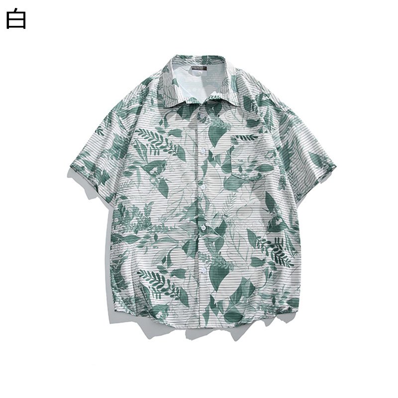 アロハシャツ 前開き シャツ ボタンダウン メンズ ハワイアンシャツ 半袖 夏服 ビンテージ ゆったり 総柄シャツ 吸汗速乾 日焼け止め 薄手 サラサラ シンプル リゾート 海 ルームウェア 旅行