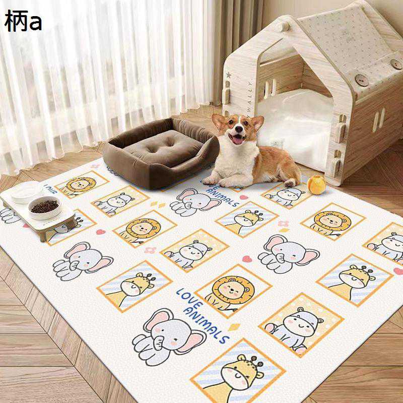 ペット用トイレ下敷きマット pvc 可愛い柄 カーペット 中型犬 犬 猫用洗えるペットシーツ 防水マット すべり止め 防臭防カビ 防音保温 大判 フリーカット ペットフェンス・サークル・ケージ用