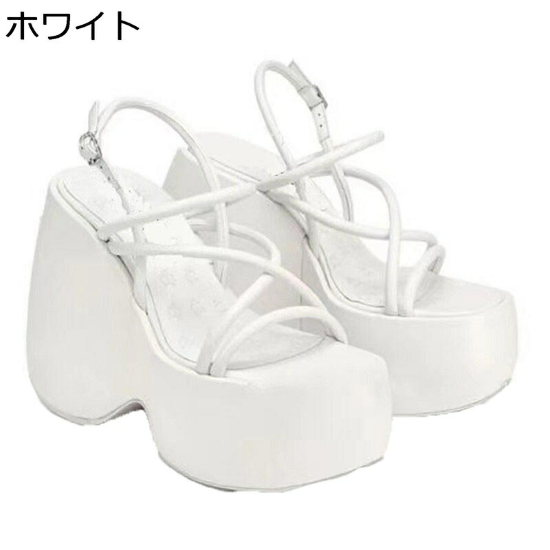 プラットフォーム サンダル レディース オープントゥ ストーム ハイヒール アンクルストラップ 太めヒール クロスストラップ 春夏秋 耐磨耗性 快適 フィット感 通勤通学 日常 散歩 デート