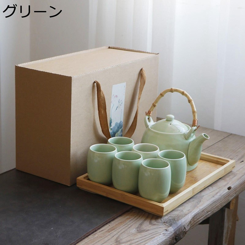急須仕かける 湯呑 番茶器仕かける 6客入 茶器揃 持っていく用 大収容能力 茶葉納める 無地 手みじか 茶皿 日式 和風 茶の葉出し パウダーコンパクト 中国茶 日本茶 緑茶 紅茶の葉 瀬戸もの お出かけ用 周遊 住まい用 ボックス席付 緑