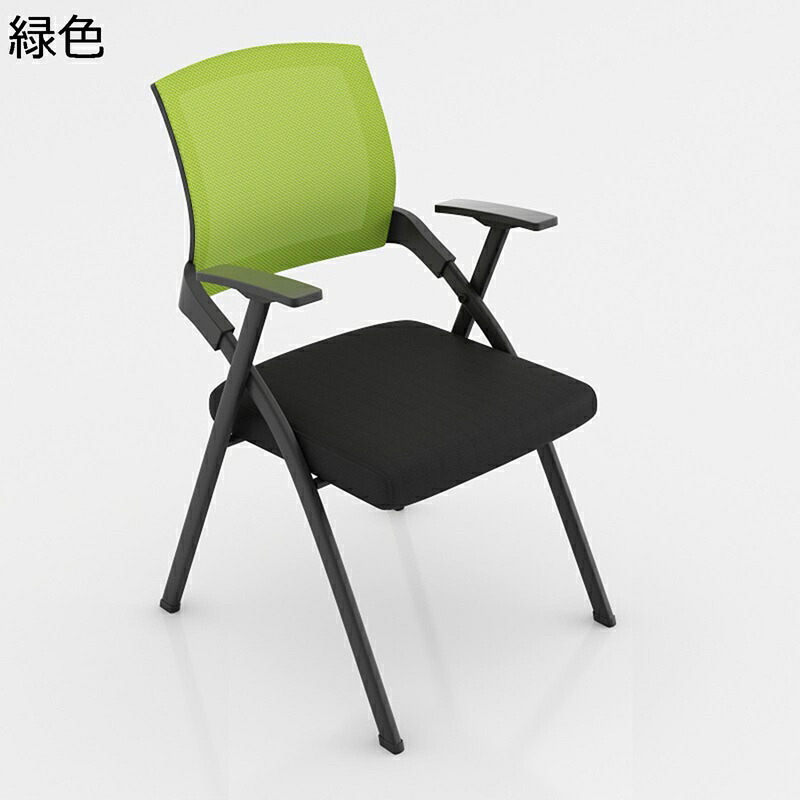 折りたたみ椅子 メモ台付き 一体型 オフィスチェア パイプイス メッシュ構造 通気性 背もたれ ミーティングチェア アームレスト キャスター コンパクト 省スペース 滑り止めゴム足 組立簡単 在宅勤務