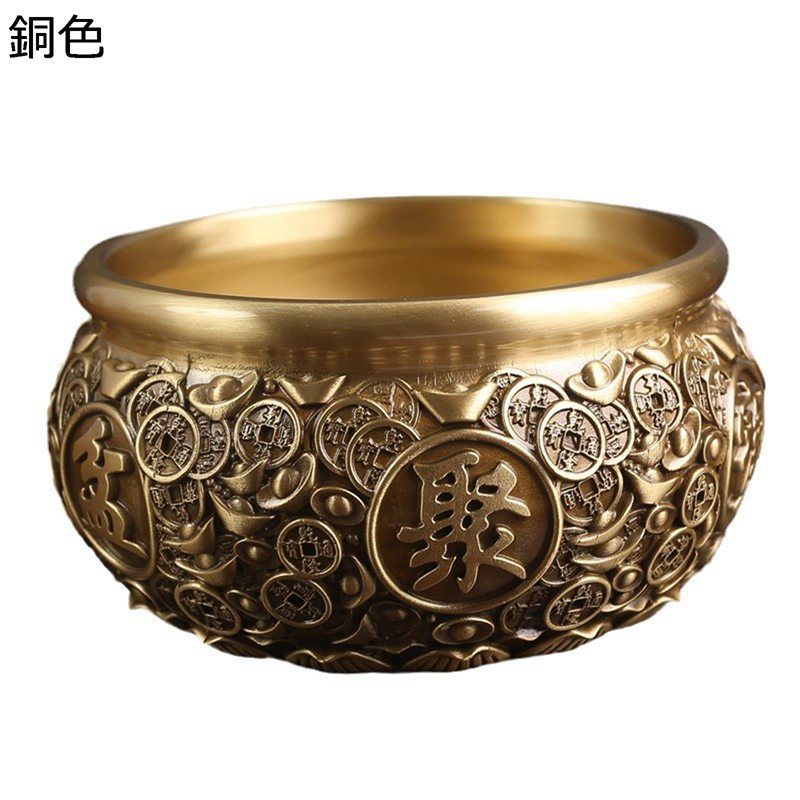 聚寶盆 飾りつけ 富と仕合わせ 銅製 金管楽器 風水科目 縁起物 室内装飾 金運祈とう 開運 招福 財運 御引き立て賑わう祈とう 風水 仕合わせ 護身符 元寶 胆汁晶 シトリン 力強さ石ころ 畏まり 新年 差し上げ物 差し上げ物
