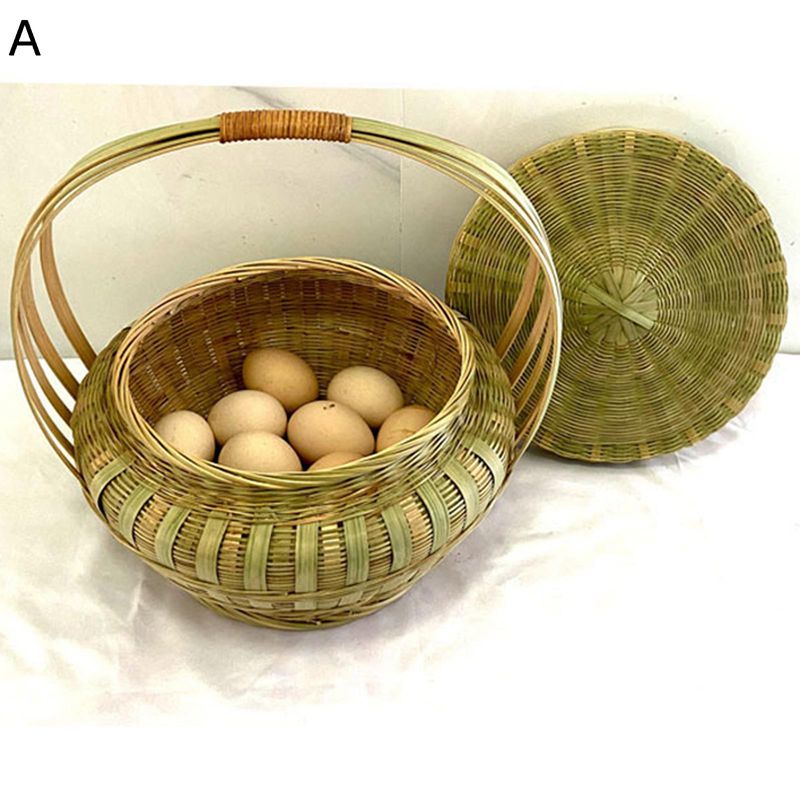 バスケット 収納かご 竹 籐製品 蓋付き 丸いゴミ箱 卵かご 持ち手 ふた付き バスケット 編みかご 雑貨かご 藤編みかご カゴ収納 フルーツバスケット カゴ 野菜 お菓子皿 キッチン収納 雑貨かご