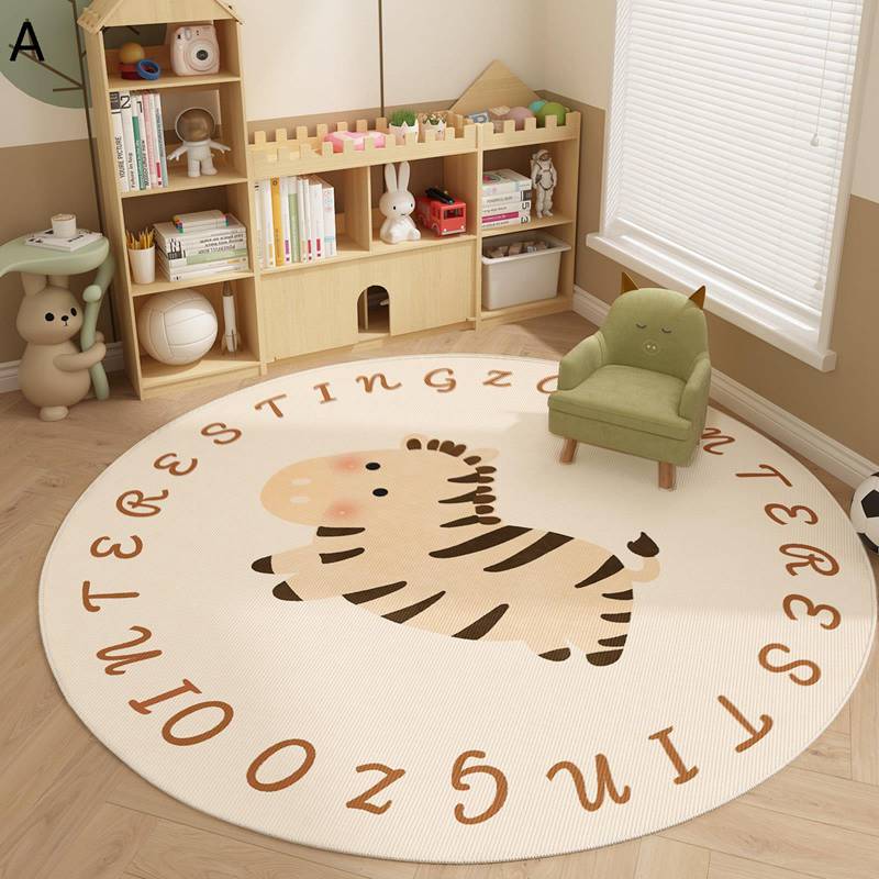 円形カーペット ゲーミングマット 足元パッド フロアマット かわいい 動物柄 大きめラグ 家具保護 椅子の下に敷く 滑り止め 騒音対策 洗いＯＫ 掃除やすい 敷物 春夏秋冬 デスク 安定感