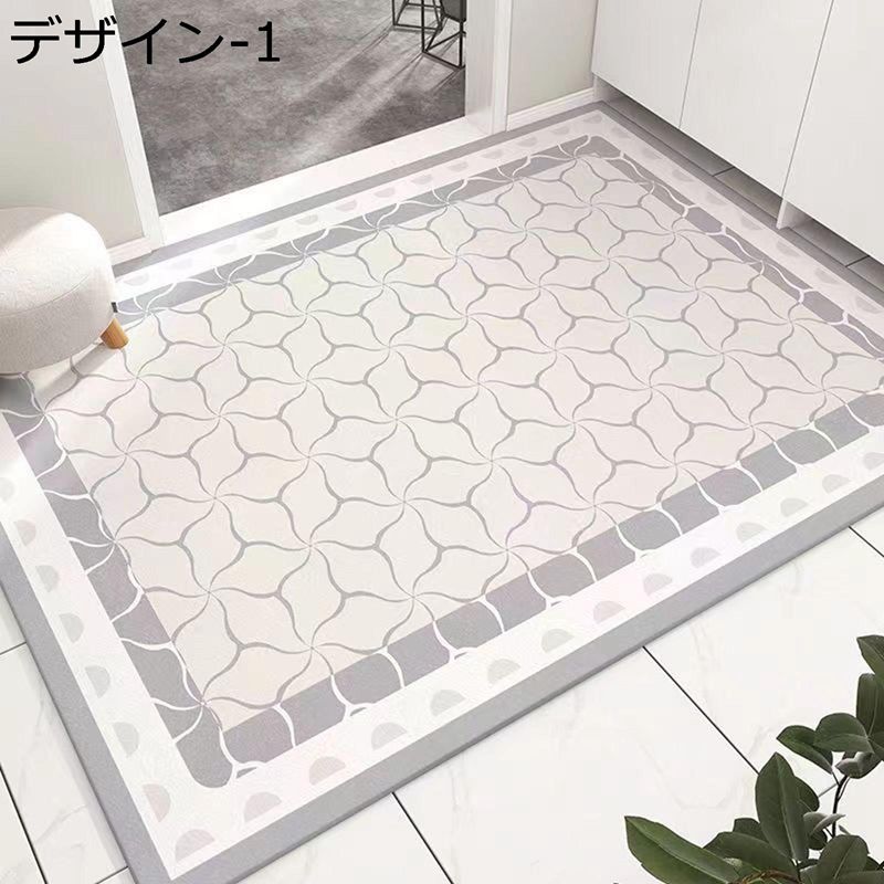 玄関マット 大判 レザー PVC ドアマット 泥除け 室内 エントランス 廊下 洗濯いらず 滑り止め付 長持ち 防水防汚 大きいサイズ サラっとした手触り 清潔簡単 足拭きマット 幾何学柄 敷物