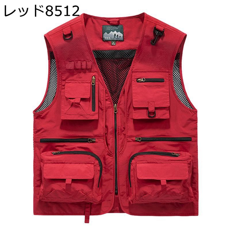 フィッシングベスト ジレ メンズ 袖なし 春秋 マルチポケット メッシュ ゆったり 前開き 作業用 多機能 メッシュベスト 春秋用 撮影 通勤 普段着 登山用 カジュアル おしゃれ UVカット 涼しい ジップ