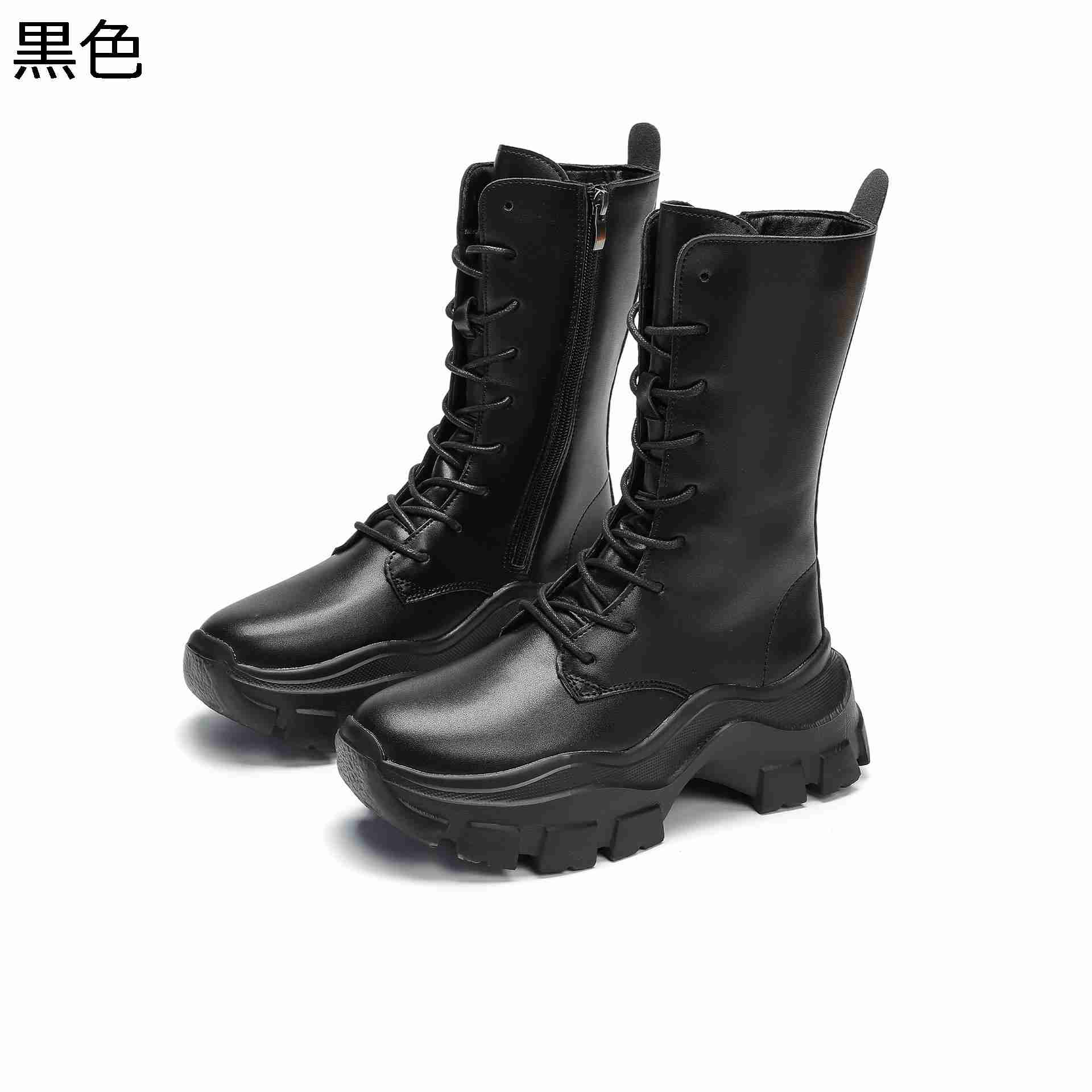 ショートブーツ 厚底 編み上げ レディース 袴用ブーツ サイドジップ 合成皮革 痩せ効果 軽量 歩きやすい 大人 幅広 ミドル丈 定番 クラシック 秋冬 防水 防滑 大きめ イベント カジュアル アウトドア