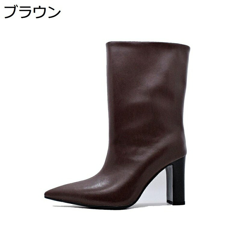 高筒 ロングブーツ レディース ジョッキーブーツ ゆったり ポインテッドトゥ 8cmヒール 袴ブーツ 秋冬春 本革牛革 足細く見え 安定感 大きめ 防滑 ソフト 軽量 フェミニン パンク ハロウィン 旅行 長靴