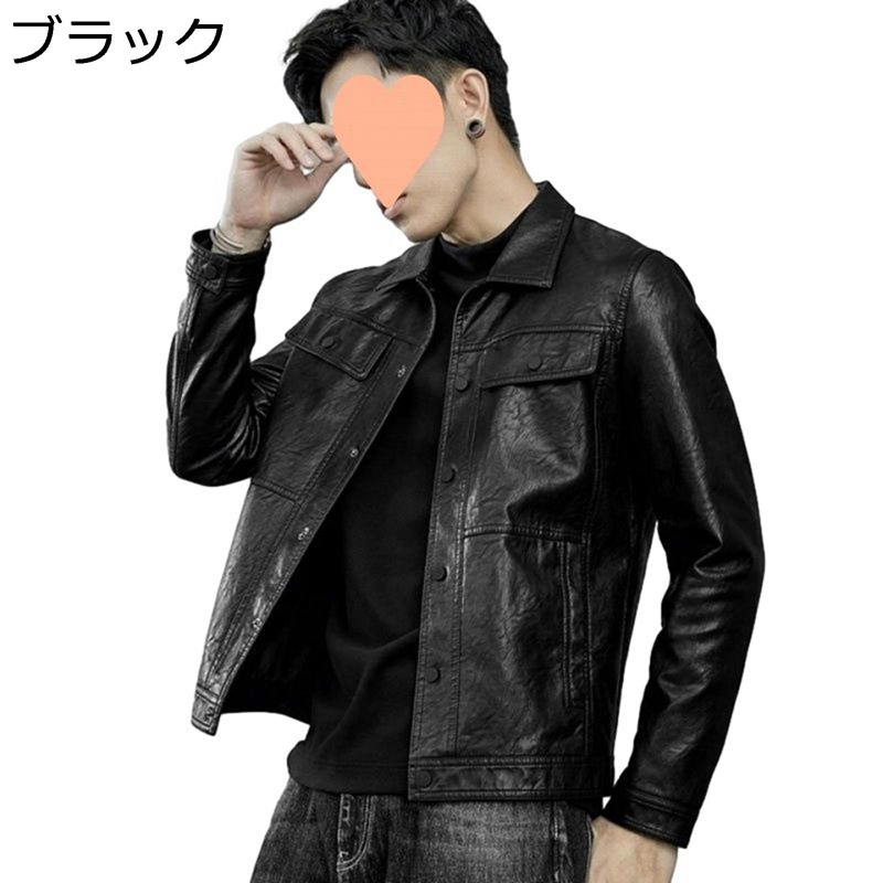 メンズ ライダースジャケット PUなめし革 革ジャン 上衣 上衣 かっこいい 遊撃手 歳月冬 レトロ 進め方 自動二輪車用 カッコイイ 成人男性用 心地よい 流行り物 アウター コート・ジャケット-メンズファッション