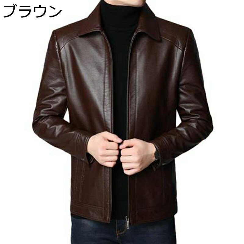 エコ革ジャン メンズ ショートジャケット 長袖 ラライダースジャケット ビジネス ビジネスオ PUレザー ポケット ジッパー 撥水加工 合皮ジャケット オーバーコート 秋冬服 スリム イケメン 通勤