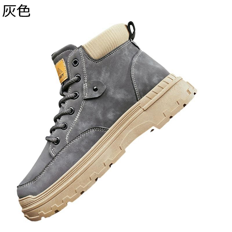 メンズ ショートブーツ レザー 厚底 編み上げ ワークブーツ 秋冬 ミドルカット 短靴 防寒対策 ラウンドトゥ 手作り 防滑 ベーシック イングランド カジュアル アウトドア 耐磨耗 作業 ウォーキング｜NatsuShop 店