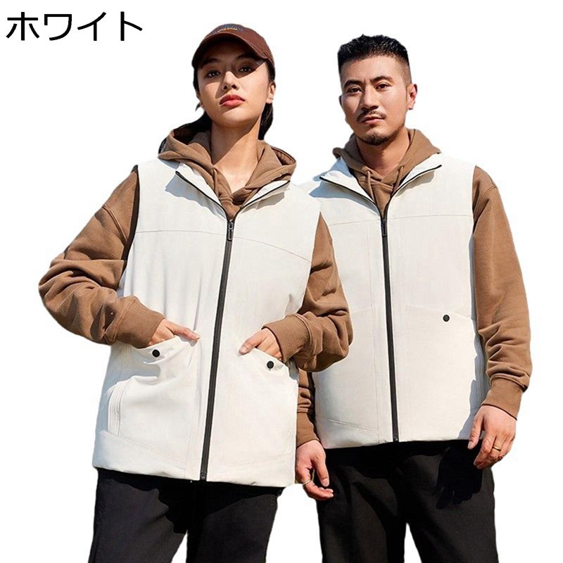 ダウンベスト ベスト メンズ 保温ベスト カップル スポーツ カジュアル アウトドア 作業着 秋冬 厚手 防水 防寒 ゆったり 軽量 暖かい 袖なしダウンジャケット 冬服