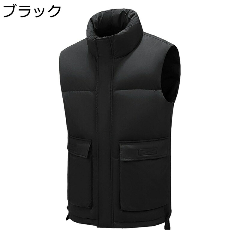 ダウンベスト メンズ 保温ベスト 無地 冬用ベスト ビッグサイズ ビッグポケット 秋冬 厚手 保温性 暖か 防寒着 スポーツ カジュアル 日常 旅行 アウトドア