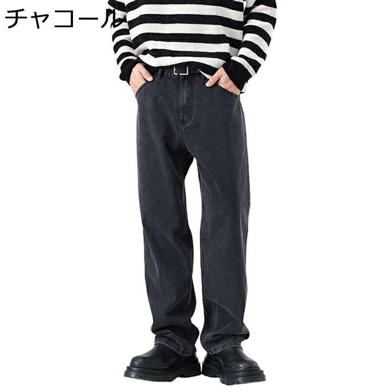 デニムパンツ ジーンズ メンズ ロングパンツ ストレート Gパン ゆったり シンプル 無地 ワイド デニムパンツ 長ズボン 丈夫 作業着 バイク ストリート カジュアル ウォッシュ ヴィンテージ加工 春夏秋