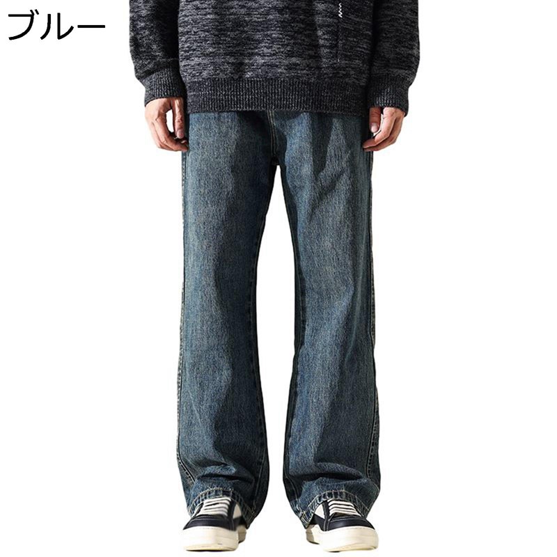 デニムパンツ ジーンズ メンズ ゆったり レトロ ワイド デニムパンツ ジーパン 個性 ファッション hip hop カジュアルパンツ ウォッシュ加工 アメカジ ストリート 5,714円