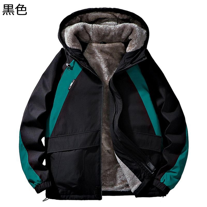 フルジップジャケット ボアブルゾン フード フリース メンズ 防寒服 スタジャン ジャンパー 保温 コート 大きいサイズ 厚手 ルーズ ゆったり カジュアルアウター 山登り 通学 秋 冬|NatsuShop 店