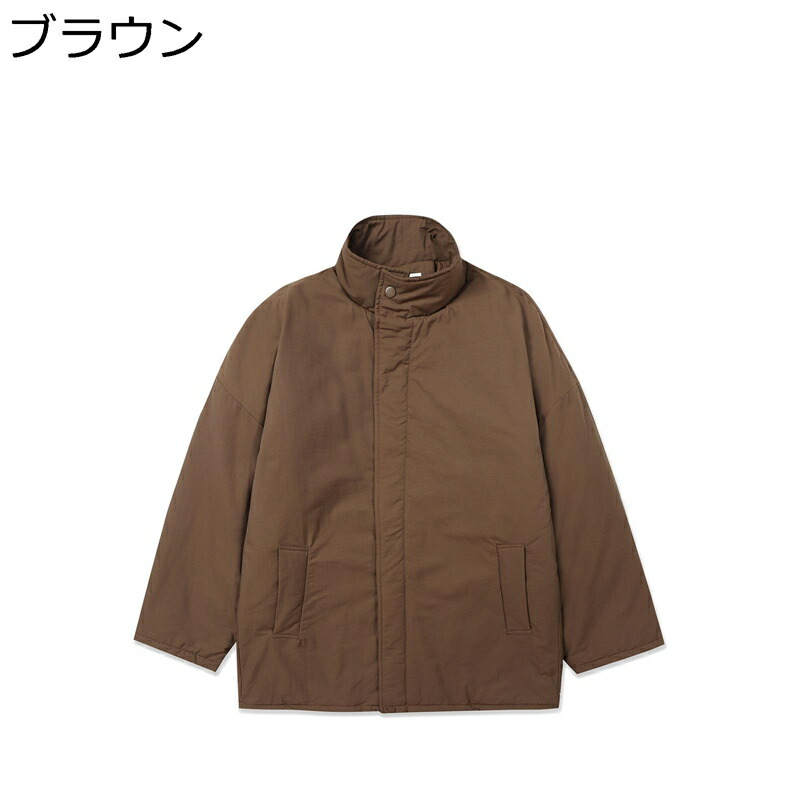 中綿入れジャケット メンズブルゾン 中綿コート 綿服 あったか 冬着 ダウンアウター トップス ワイド ハーフ 立ち襟 ライトアウター カジュアル 男女兼用 普段着 コーディネート おしゃれ｜NatsuShop 店