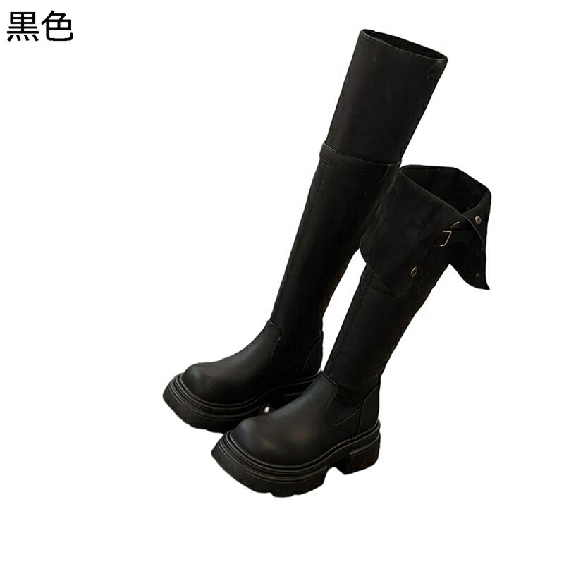 2way オーバーニーハイブーツ ロングブーツ ハイヒール プラットフォーム 厚底 騎士ブーツ レディース 秋靴 冬靴 脱げない 落ちない 長靴 2種着方 撥水 ファッション おしゃれ 歩きやすい