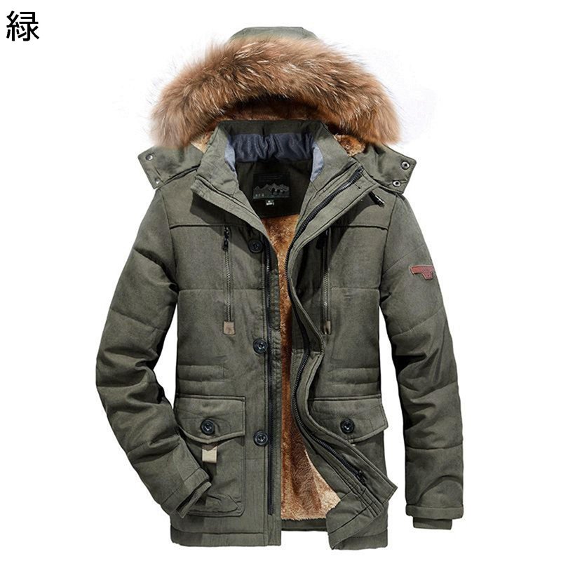 モッズコート メンズ 裏起毛ブルゾン 中綿入れ 防寒 保温 ウィンタージャケット ファーフード 厚い 綿服 あったか 冬着 ミドル丈 通勤 通学 お出かけ 作業 大きいサイズ 合わせやすい カジュアル