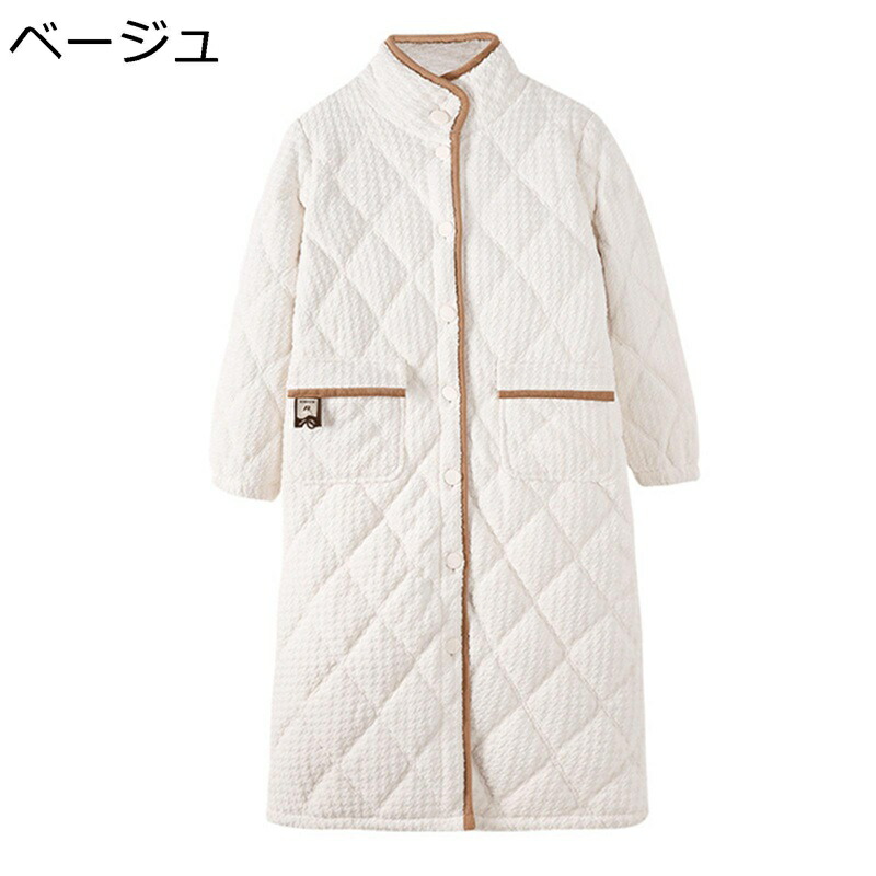 冬 ガウン 着る毛布 あったかパジャマ レディース 三層保温 キルティング バスローブ お風呂上り 厚手 柔らかい あたたかい 着心地良い 肌触りがいい 寝巻き ルームウェア 部屋着 防寒グッズ