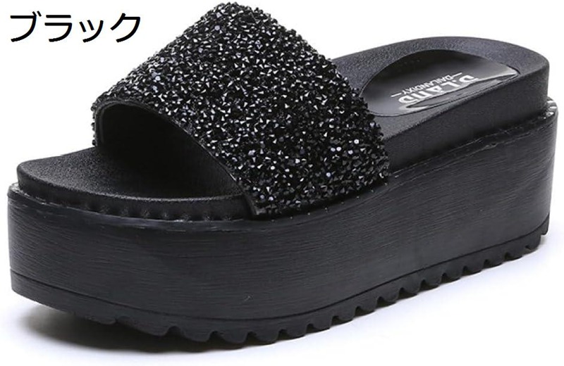 厚底サンダル サンダル 厚底 7cmヒール キラキラ レディース 疲れない 痛くない クッション ふわふわ ウェッジサンダル ミュール レディースサンダル ウエッジソール 黒 パーティー 軽量 厚底ウェッジソールサンダル リゾート