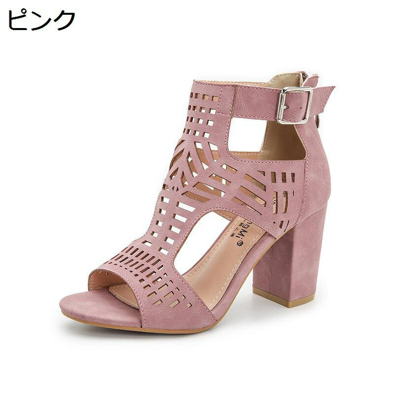 サマーブーツ 8cm サンダル ファッションサンダル レディース ハイヒール メッシュ ブーツサンダル 夏ブーツ オープントゥ サンダル カジュアル 美脚 ヒール バックジッパー 軽量 婦人靴